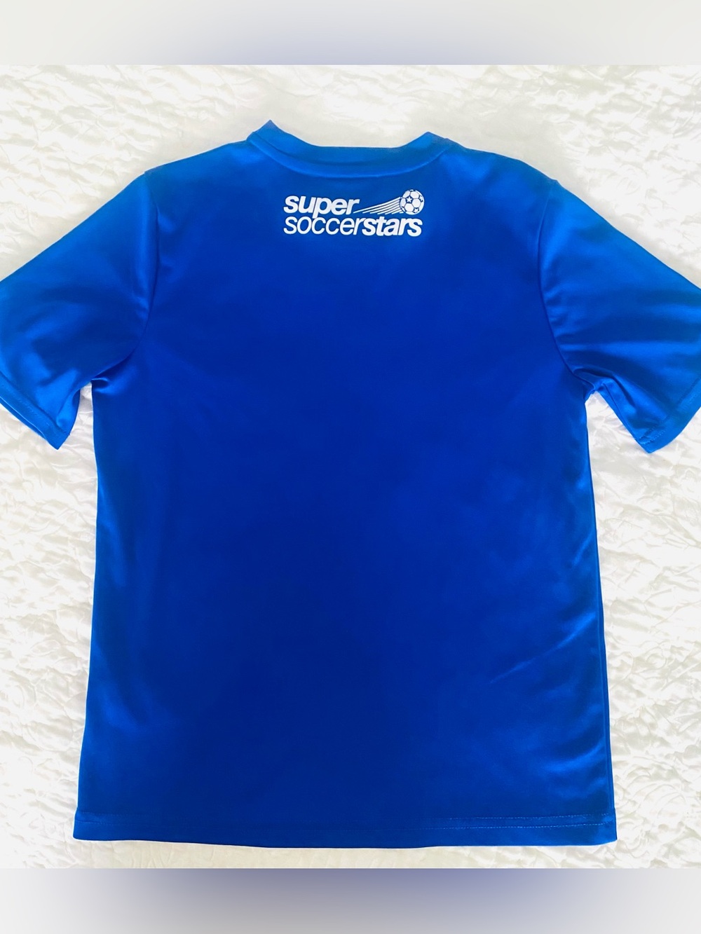 ⚽️Boys “Super Soccer Stars” Blue Dri-fit Sports Shirt SZ 8 (small Y) - Picture 4 of 12